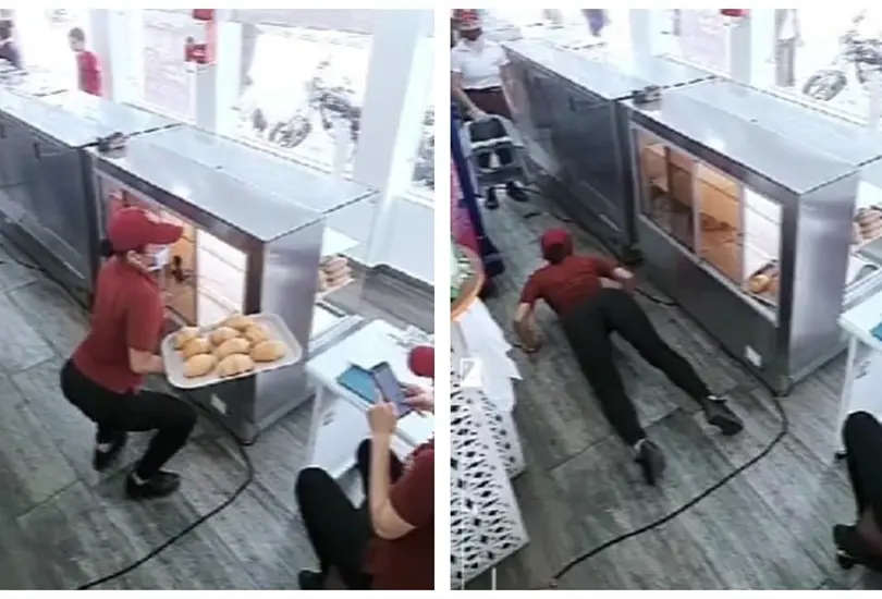 Empleada de panader&iacute;a baila