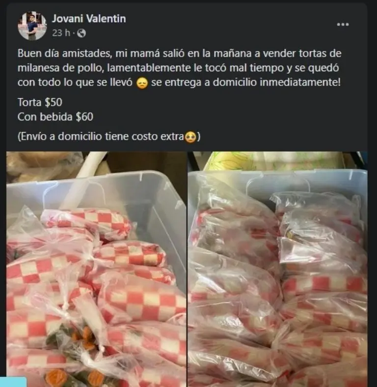 Madre no logra vender sus tortas de milanesa - Tomada de video