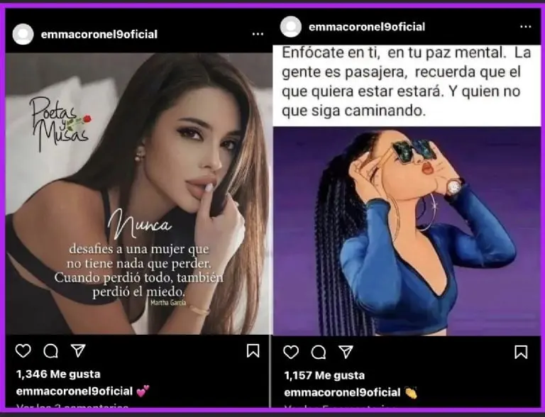 Emma Coronel regresa a Instagram con mensajes impactantes después de su liberación Créditos: Instagram