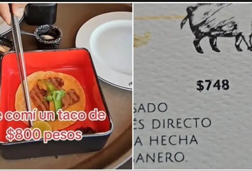 Restaurante de la CDMX vende taco en 800 pesos. 