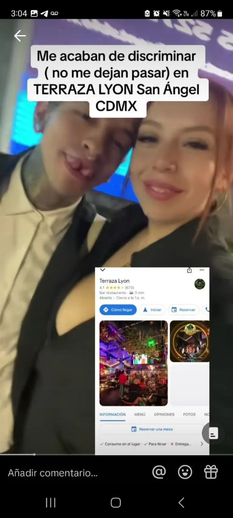 Joven denuncia en redes discriminación - Tomada de video