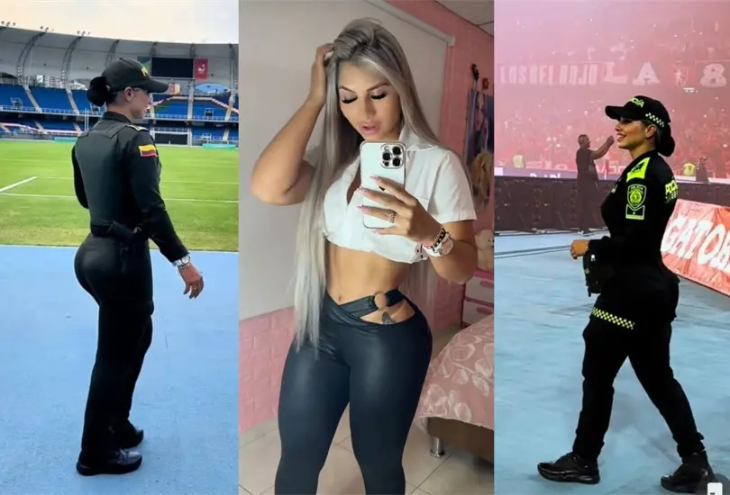 Mujer polic&iacute;a se roba los suspiros de aficionados en estadio de f&uacute;tbol