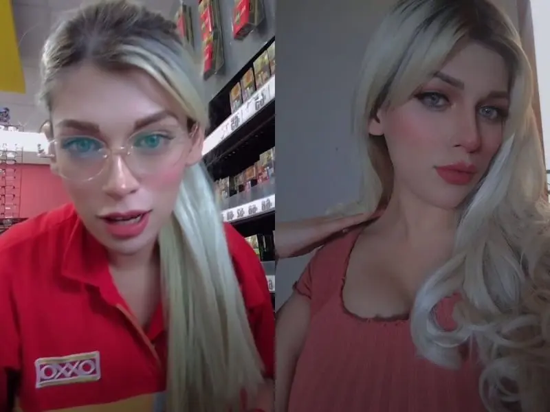 Barbie humana atiende Oxxo y conquista a clientes. Barbie humana atiende Oxxo y conquista a clientes.
