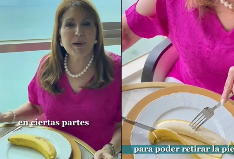 Tunden a mujer por comer pl&aacute;tano con cubiertos