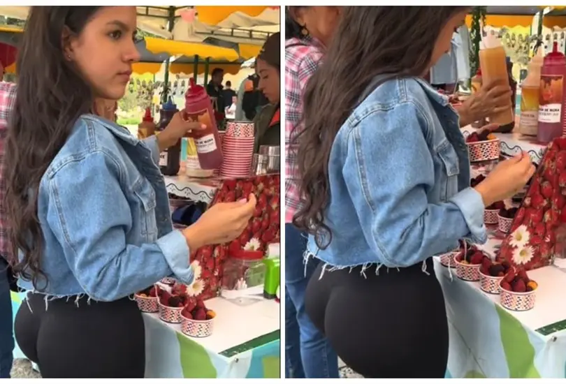 Vendedora de fresas con crema se hace viral Vendedora de fresas con crema se hace viral