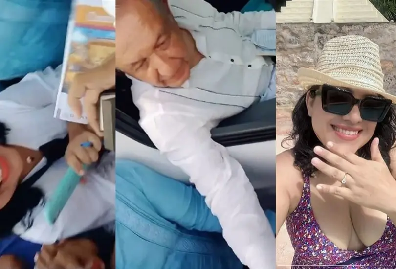 La pareja se comprometi&oacute; frente a AMLO. 