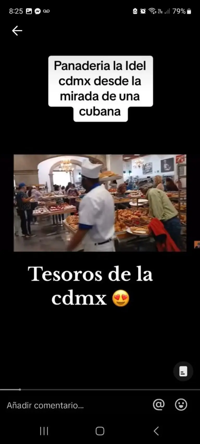 Cubana se sorprende por panadería - Tomada de video