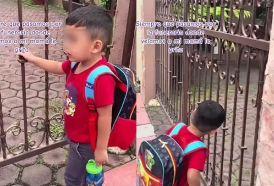 El pequeño gritó una y otra vez afuera de la funeraria en donde su abuelita  fue velada. 