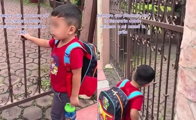 El peque&ntilde;o grit&oacute; una y otra vez afuera de la funeraria en donde su abuelita  fue velada. 