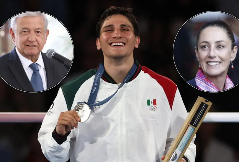 Los mandatarios felicitaron al boxeador mexicano por su participaci&oacute;n en Par&iacute;s