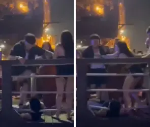 Baja Beach Fest: hombre patea el rostro de joven en violenta pelea