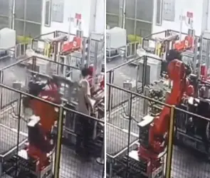 Aterrador: robot atrapa a empleado y lo asfixia hasta matarlo