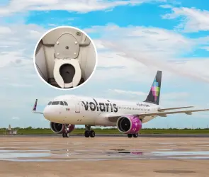 Encuentran feto en baño de avión de Volaris