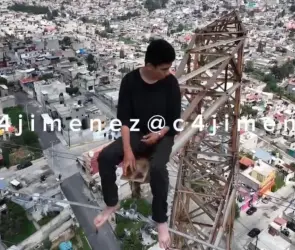 Difunden video de increíble rescate con dron de un joven que estaba en una torre