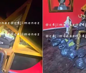 Difunden imágenes de altar de culto a Lucifer en La Morelos