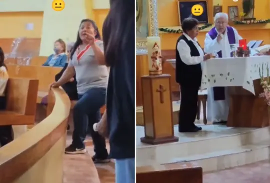 Sacerdote corre a mujer y a su bebé de la iglesia