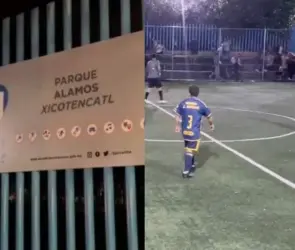 Captan momento exacto de la balacera en partido de fútbol dentro de parque Álamos, en CDMX
