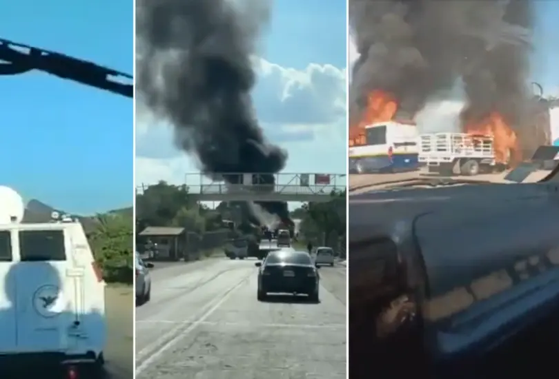 Im&aacute;genes de los narcobloqueos en Culiac&aacute;n, Sinaloa.