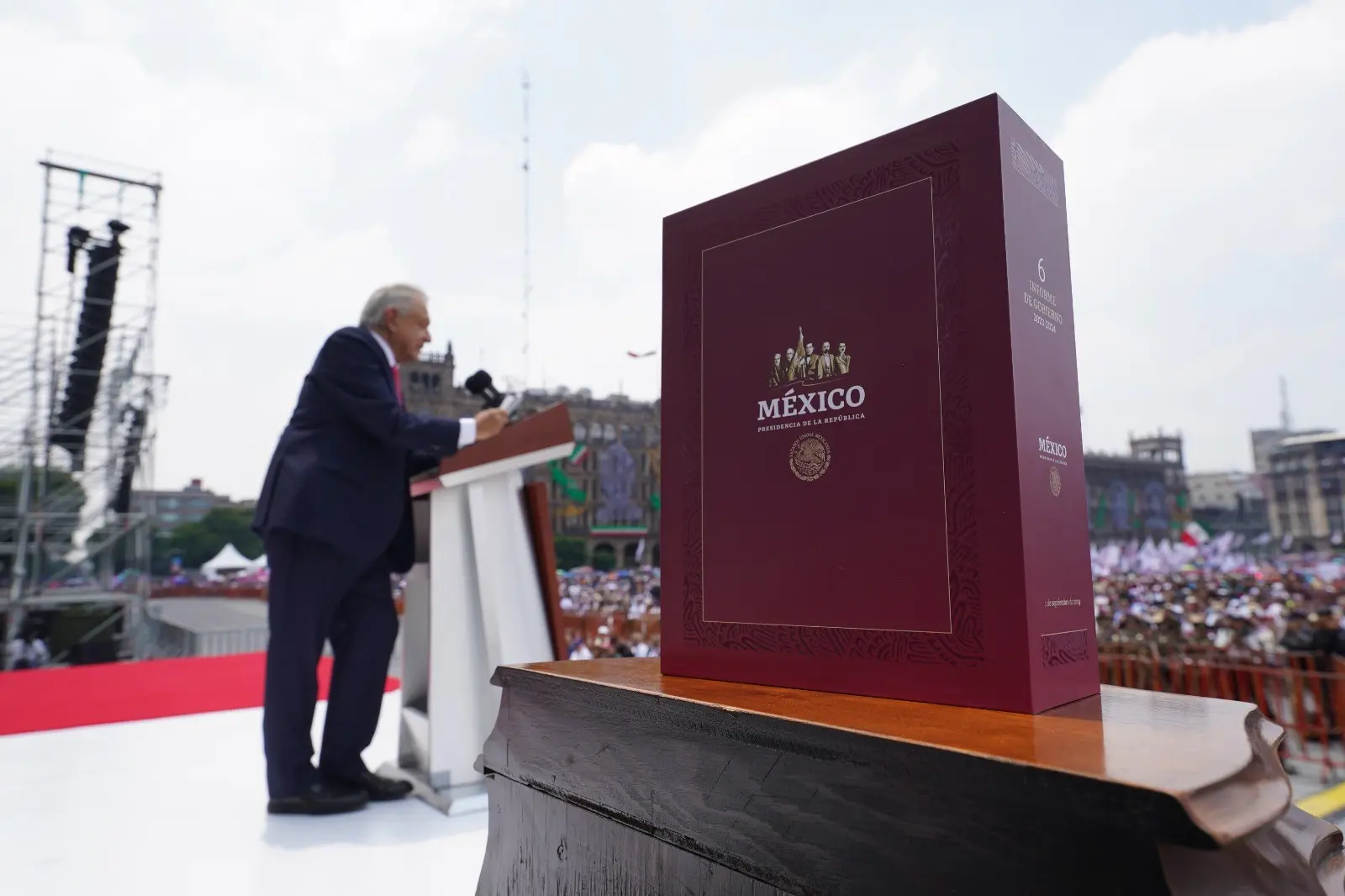AMLO resaltó sus logros y megaproyectos a lo largo de su administración. 