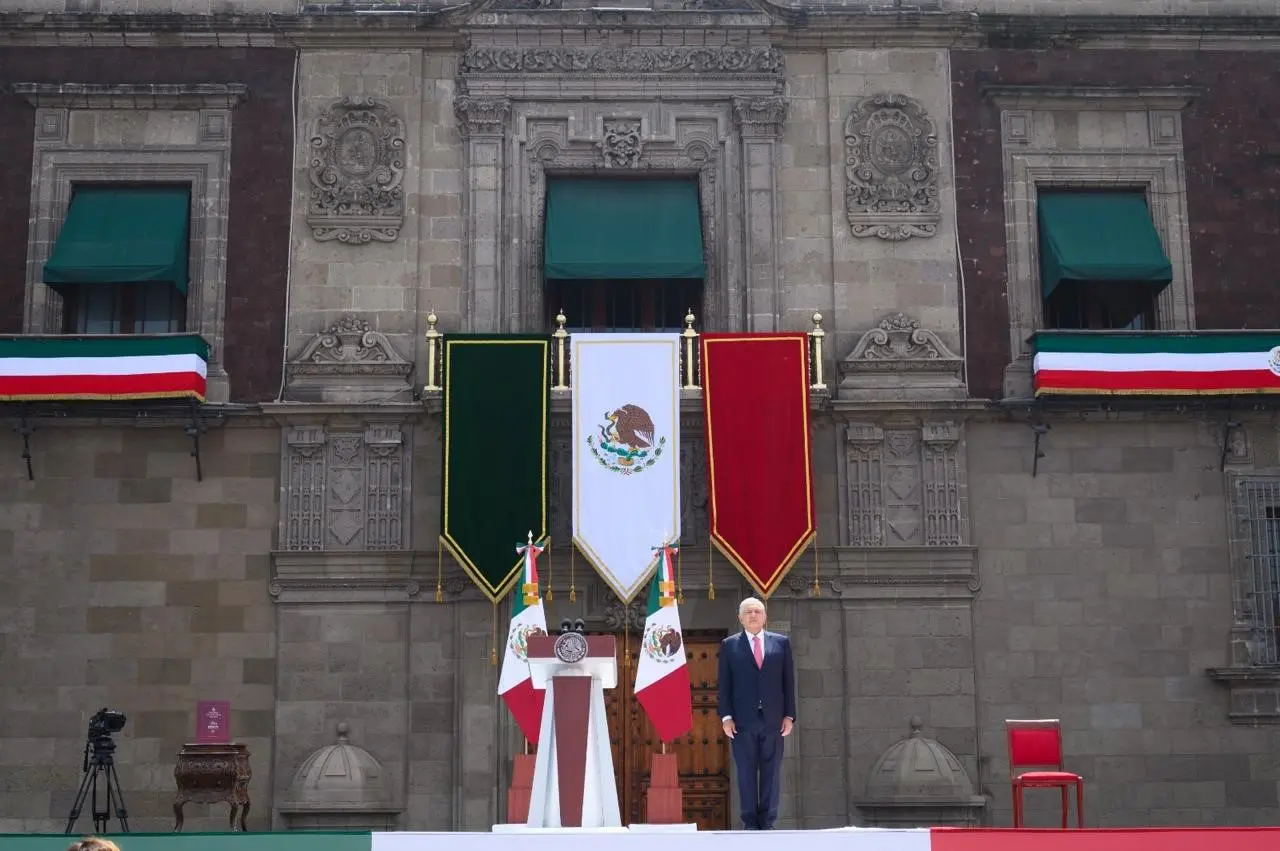 A lo largo de su discurso AMLO enlisto los logros de su administración. 