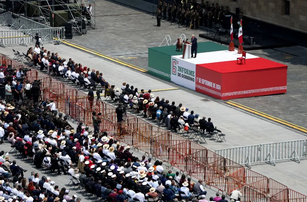 Este es el penúltimo acto masivo de AMLO, quien entregará el cargo a Sheinbaum el próximo 1 de octubre. 