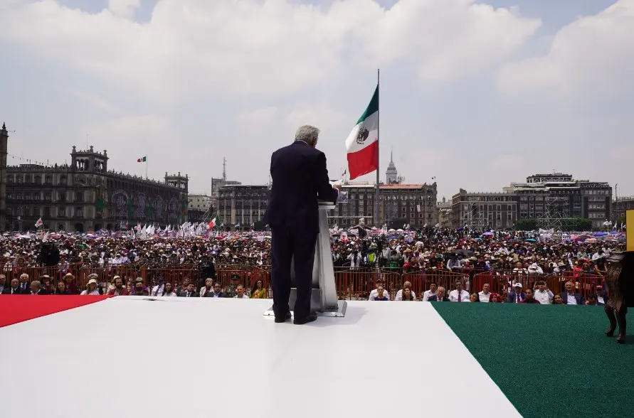 AMLO durante su último informe de Gobierno. 