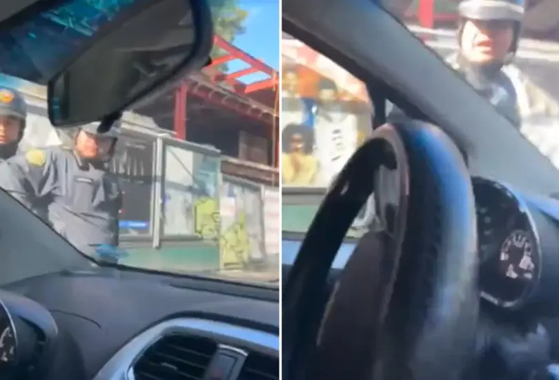 Polic&iacute;a intimida a conductor con su arma