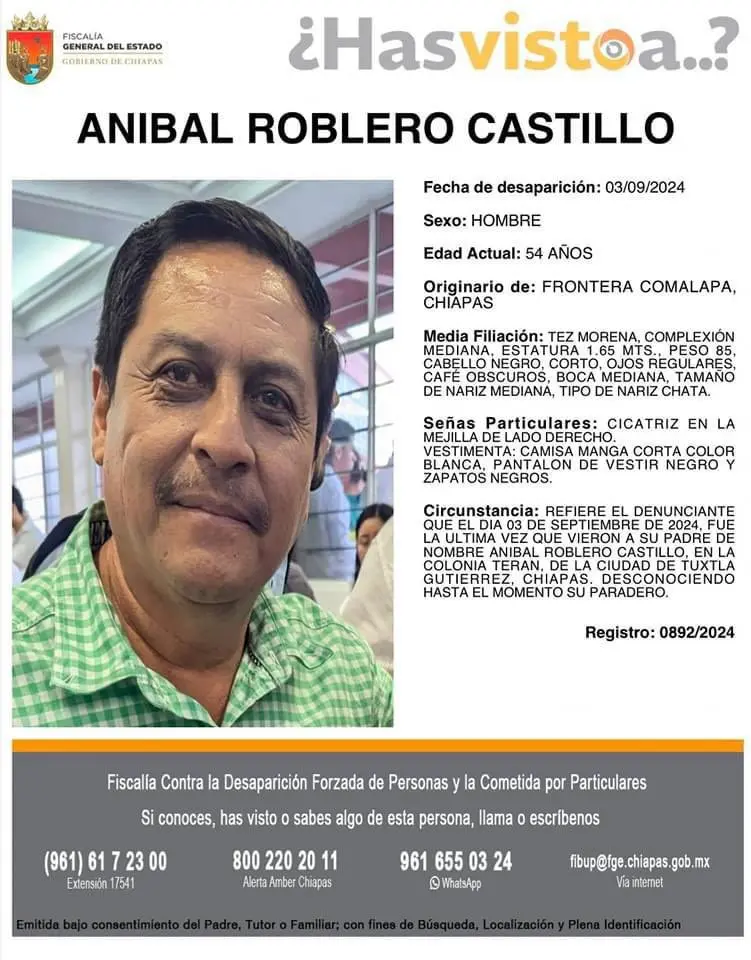 Reportan secuestro de Roblero Castillo Especial