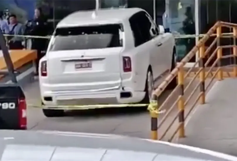 As&iacute; qued&oacute; el Rolls Royce atacado en Quer&eacute;taro