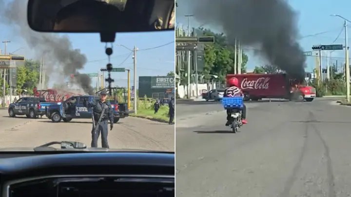 Terror en Culiacán: queman camión de Coca-Cola en tercer día de enfrentamientos