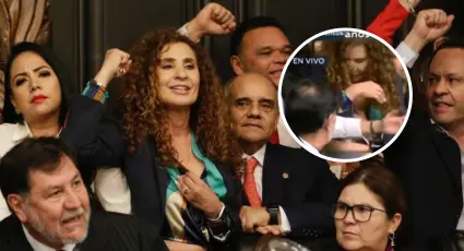 Senadora sufre accidente y se le rompe la blusa en plena discusión de la reforma judicial