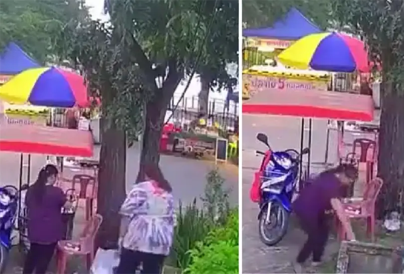 Mujer cae en coladera Mujer cae en coladera