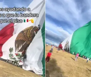 VIDEO | Niños ayudan a militares a evitar que la bandera caiga al suelo