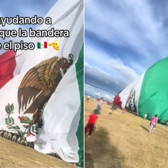 VIDEO | Niños ayudan a militares a evitar que la bandera caiga al suelo