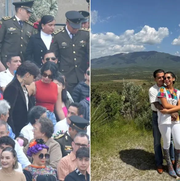 Captan a Nodal y Ángela Aguilar en el Desfile Militar de la CDMX