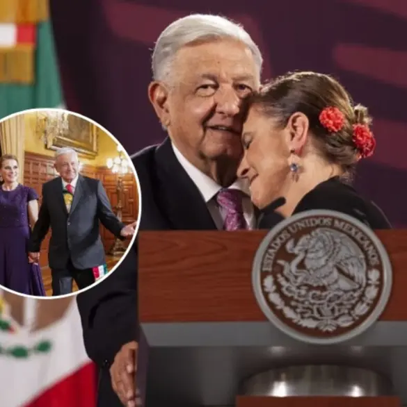 Beatriz Gutiérrez se luce con elegante vestido en el último Grito de AMLO