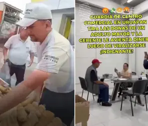 Guardias de seguridad tiran donas de abuelito que vendía afuera de plaza comercial