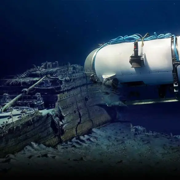 Impactante: Revelan la primera imagen de los restos del submarino que visitó el Titanic