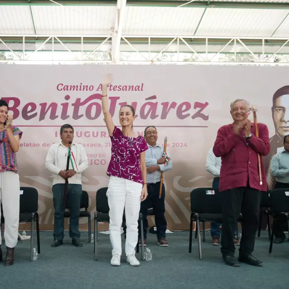 Sheinbaum y AMLO inauguran "Camino de Benito Juárez" en Oaxaca