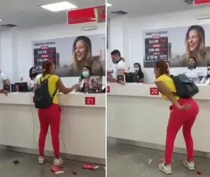 Mujer explota y causa destrozos en empresa de Carlos Slim