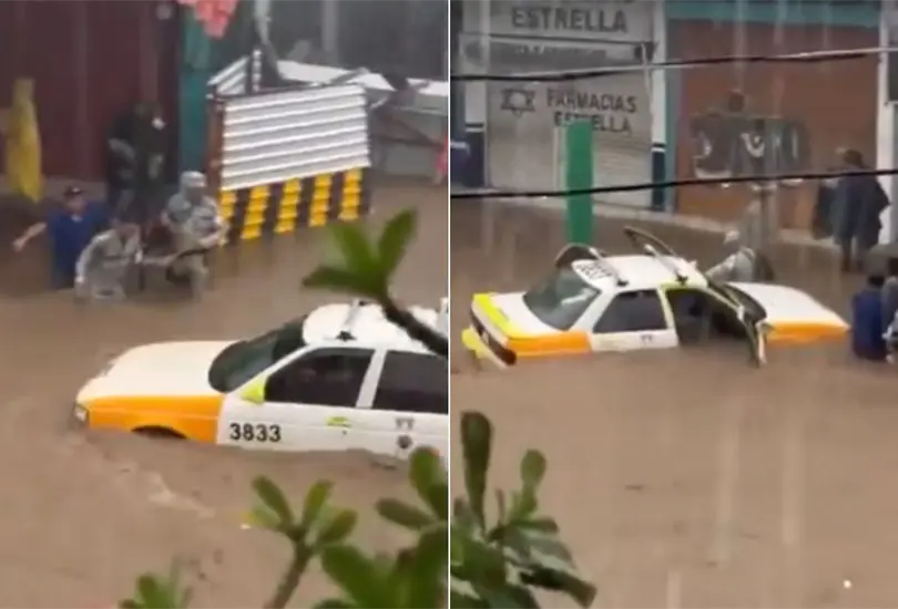 La gente fue rescatada por elementos de la GN