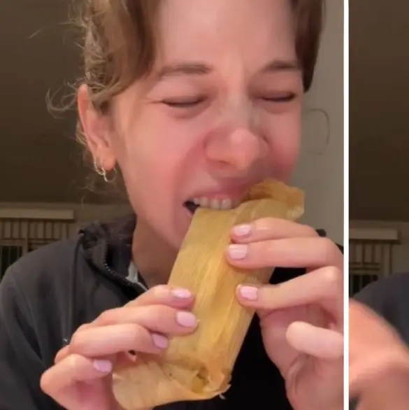 Estadounidense se hace viral por su extraña manera de comer tamales