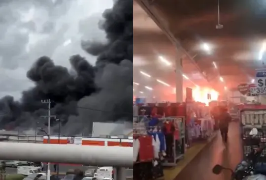 Así se vivió el fuerte incendio que consumió una sucursal de Walmart en Zapopan, Jalisco.