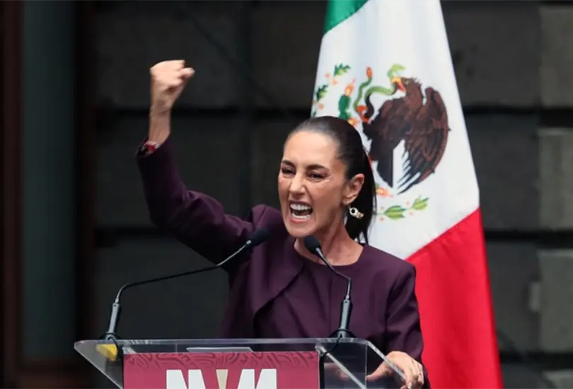 As&iacute; luce Claudia Sheinbaum con la banda presidencial.