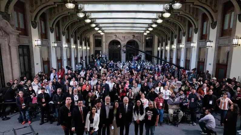30 de agosto de 2024, Andrés Manuel López Obrador en inauguración del Primer Encuentro Continental de Comunicador@s Independientes, como parte de las últimas semanas de gobierno. 