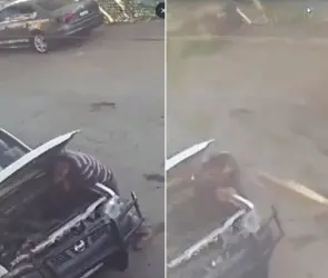 ¡De Milagro! Hombres se salvan de morir aplastados por estructura colapsada del Tren Interurbano | VIDEO