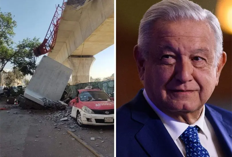 As&iacute; reaccion&oacute; AMLO a la ca&iacute;da de la trabe del tren interurbano. 