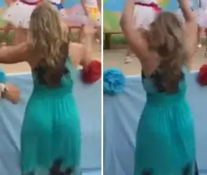 VIDEO: Maestra impacta por atrevidos pasos de baile durante festival escolar