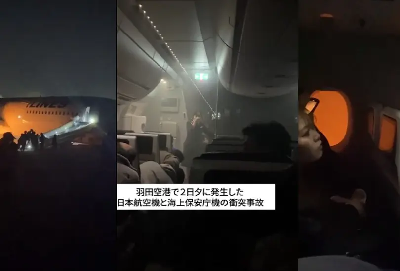 Sobreviviendo al Fuego: Impactantes Im&aacute;genes del Incendio de Japan Airlines en Haneda.