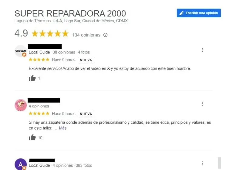 Usuarios apoyan al zapatero (Google Maps)
